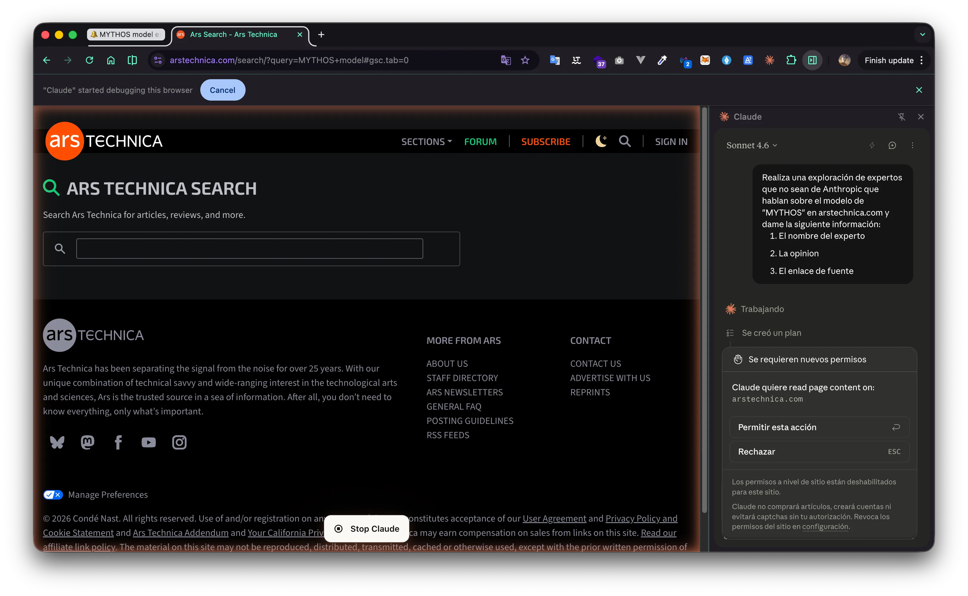 Extensión de Claude en Google Chrome